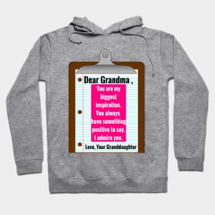 Dear Grandma: Special Personalized Message to Grandma From Granddaughter - Gifts Grandmothers Will Love Hoodie